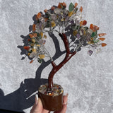 Mixed Crystal Gemstone Tree - MEDIUM - Brown Base - Crystal Healing