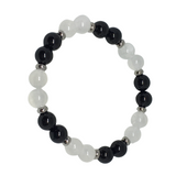 Child's Protection Crystal Gemstone Bracelet - Handcrafted - Black Tourmaline and Selenite 6mm