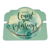 Count your Blessings - Blessing Bracelet (Birthstone) - December TURQUOISE 8mm - Sterling Silver