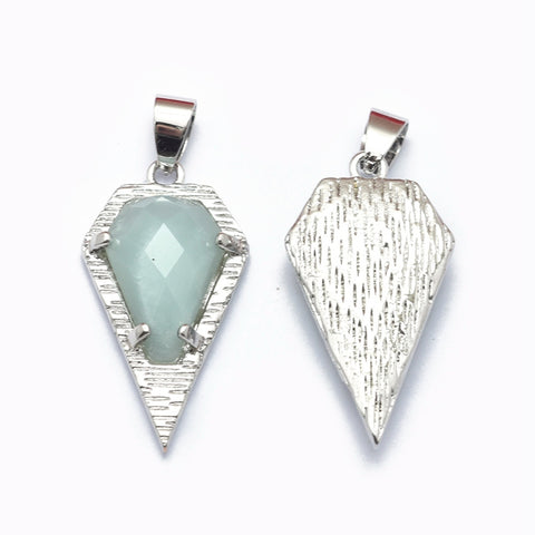 Amazonite-Faceted-Arrow-Point-Necklace-with-FREE-Chain