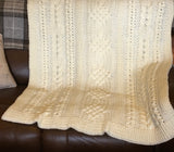 CELTIC Cable design Blanket - Throw - Afghan -  Hand Crocheted