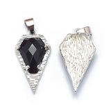 Black-Onyx-Faceted-Arrow-Point-Necklace-with-FREE-Chain