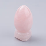 Rose Quartz Natural Crystal Gemstone Egg - with stand - Unconditional Love and Romance - Valentines Day Gift Idea