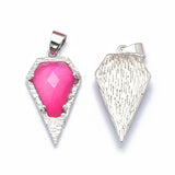 Pink-Agate-Faceted-Arrow-Point-Necklace-with-FREE-Chain