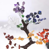 7 Chakra Mixed Crystal Gemstone Tree - MEDIUM - Brown Base - Crystal Healing