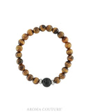 Child's Tiger's Eye and Lava Aromatherapy Diffuser Bracelet - Handcrafted - Luck, Centering and Protection