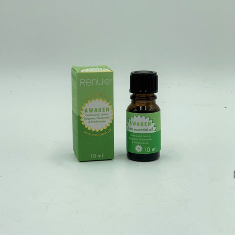 AWAKEN Pure Essential Oil Blend 10 ml - Cedarwood, Lemon, Bergamot, Chamomile and Frankincense - RENU Aromatherapy