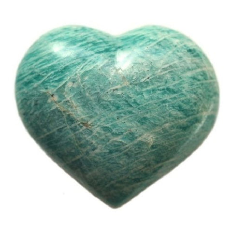 Amazonite Crystal Heart 30mm - Finance, Expression, Balance and Inspiration - Crystal Healing