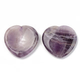 Amethyst Heart Shaped Thumb Worry Stone 40mm - Protection, Purification and Spirituality - Healing Crystal - Gift Idea