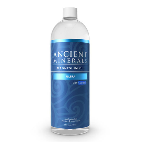 Ancient Minerals Magnesium Oil ULTRA with MSM Bottle - Genuine Zechstein - 1-Litre