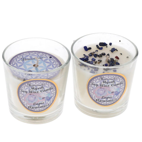 AWARENESS Crystal Scented Votive Candle - Lapis Lazuli and Myrr