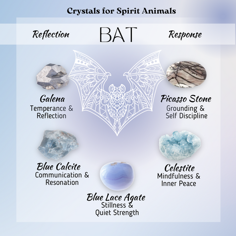 BAT Spirit Animal - Reflection and Response - Crystals