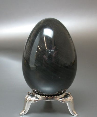 Black Obsidian Crystal Egg 50mm - Protection, Grounding and Healing - Crystal Healing - Easter Gift Idea