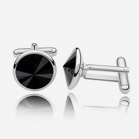Swarovski Austrian Crystal Elements Cuff Links - Black Tie - Business Wear - Formal Wear - School Formals - Father's Day Gift Idea