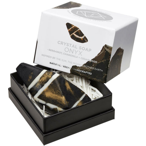 BLACK ONYX Crystal Inspired Soap - Gift Boxed - Bergamot, Chamomile and Cedarwood