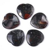 Bloodstone Heart Shaped Thumb Worry Stone 40mm - Detoxifying, Healing and Grounding - Healing Crystal - Gift Idea