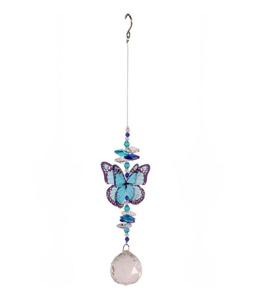 Blue Butterfly 25cm Crystal Suncatcher – The Holistic Shop