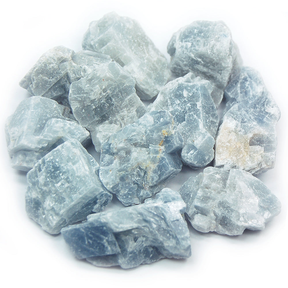 Blue Calcaite Rocks BLUE Calcite Natural Rough Stones - Soothing, Emotional Release and Co ...