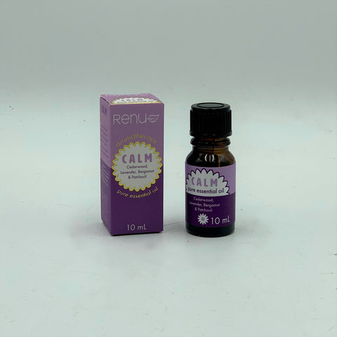 CALM Pure Essential Oil Blend 10 ml - Cedarwood, Lavender, Bergamot, and Patchouli - RENU Aromatherapy