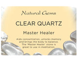 Clear Crystal Quartz Tumbled Stone - Master Healer - Crystal Healing
