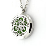 Celtic Trinity Knot Design Aromatherapy Essential Oil Diffuser Necklace- 30mm Silver - Free Chain - Mothers Day Gift Idea