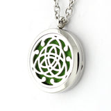 Celtic Triquerta Design Aromatherapy Essential Oil Diffuser Necklace - 30mm Silver - Free Chain - Mothers Day Gift Idea