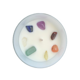 7 Chakra Crystal Gemstone Candle - Soy Wax - Unscented - Gift Idea