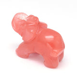 Cherry Quartz Elephant Carving Medium 60mm - Anxiety Relief and Uplifting - Crystal Healing