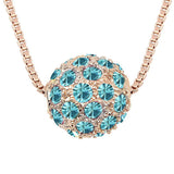 Swarovski Crystal Elements - Shamballa Ball Necklace - 5 Colours - Gold Plate - Gift Idea