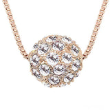 Swarovski Crystal Elements - Shamballa Ball Necklace - 5 Colours - Gold Plate - Gift Idea