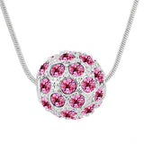 Swarovski Crystal Elements - Shamballa Ball Necklace - 5 Colours - White Gold Plate -  Christmas Gift Idea