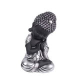 Cute Silver Black Meditating Buddha 220mm - Mother's Day Gift Idea