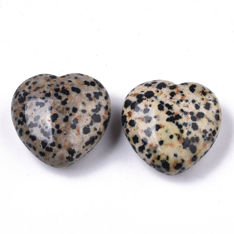 Dalmatian Jasper Heart 30mm - Protection, Grounding and Transmutes Negative Energy - Healing Crystal - Gift Idea