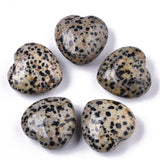 Dalmatian Jasper Heart 30mm - Protection, Grounding and Transmutes Negative Energy - Healing Crystal - Gift Idea