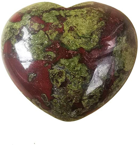 Dragon Bloodstone Crystal Heart 30mm  - Cleansing, Colds, Detoxifying, Flu and Healing - Crystal Healing