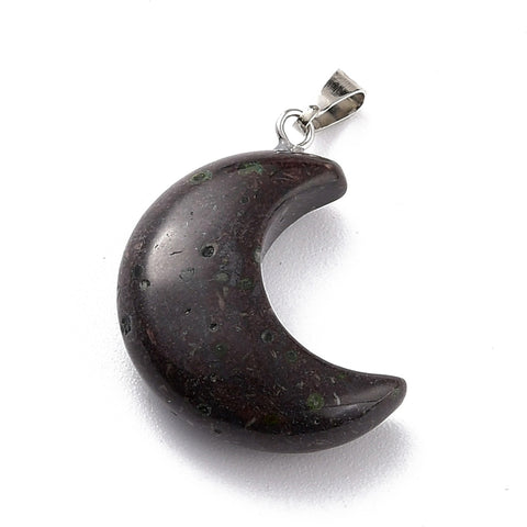 Dragon Blood Crescent Moon Design Pendant Necklace - Inner Wisdom, Courage and Grief Support  - Gift Idea