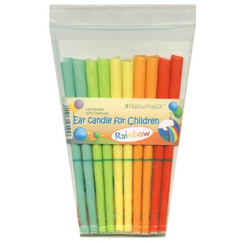 Children's Ear Candles (Aromatherapy) Rainbow - 5 Pairs - Organic - Naturhelix Australia