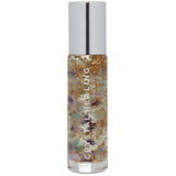 Pure Essential Oil Roller Bottle 10ml  with RAINBOW FLUORITE Crystal Gemstones -  infused with 24k Gold Flakes