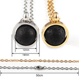 Lava Aromatherapy Essential Oil  Diffuser Necklace - Silver Tone - 12mm Lava Stone included - Gift Idea