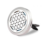 Flower of Life Aromatherapy Essential Oil Car Diffuser - Silver 30mm - Mothers Day Gift Idea
