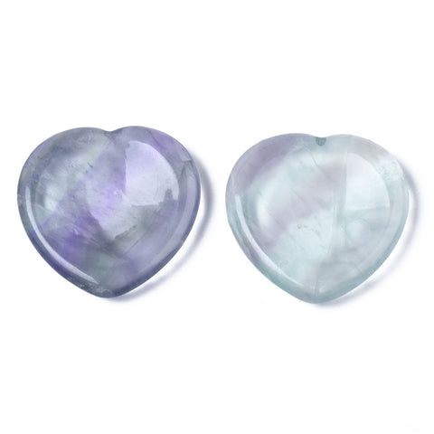 Fluorite Heart Shaped Thumb Worry Stone 40mm -Healing, Protective and Cleansing - Healing Crystal - Gift Idea
