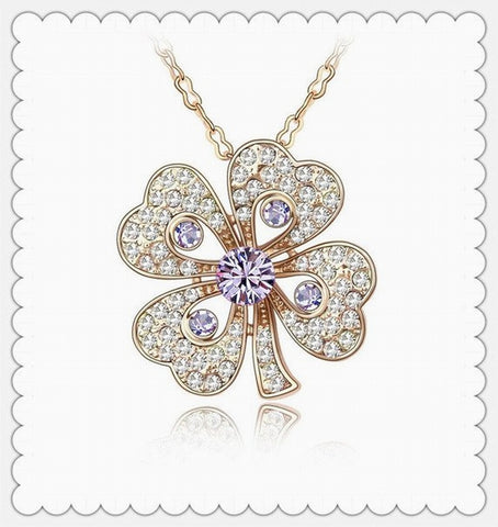Swarovski shamrock necklace clearance