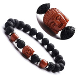 Buddha Crystal, Gemstone and Lava Aromatherapy Essential Oil Diffuser Bracelet - Gift Idea