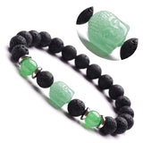 Buddha Crystal, Gemstone and Lava Aromatherapy Essential Oil Diffuser Bracelet - Gift Idea