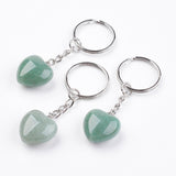 Green Aventurine Crystal Gemstone Key Chain - Comfort, Luck and Love