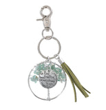 Gemstone Crystal Tree of Life Affirmation Phrase Key Chain - Gift Idea