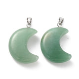 Green Aventurine Crescent Moon Design Pendant Necklace - Healing, Abundance and Growth - Gift Idea