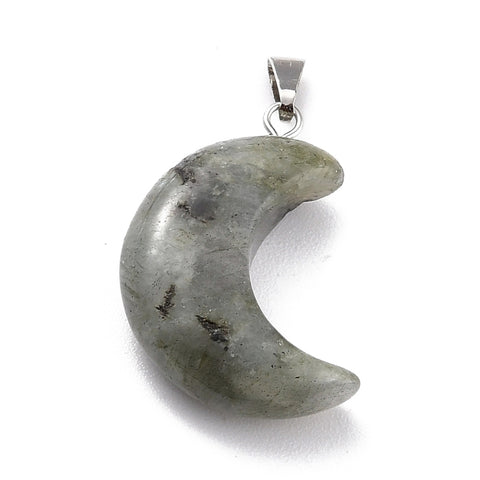 Labradorite Crescent Moon Design Pendant Necklace - Strength, Transformation and Intuition - Christmas Gift Idea