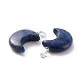 Lapis Lazuli Crescent Moon Design Pendant Necklace - Christmas Gift Idea