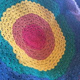Chakra Inspired Lotus Mandala Blanket - Throw - Afghan - Shawl - Meditation - Hand Crocheted